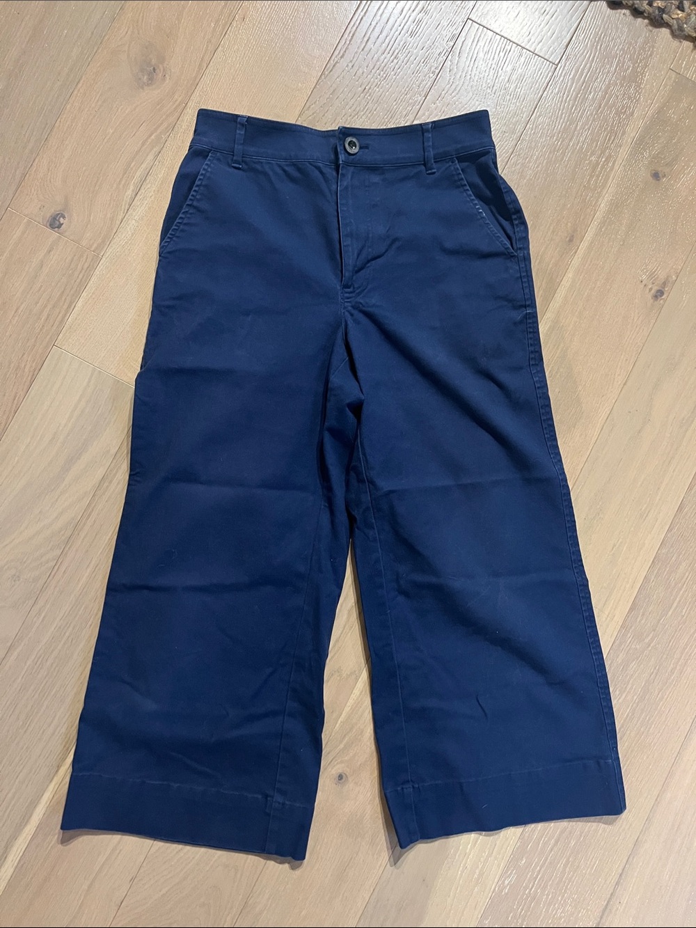 Madewell Navy Wide-Leg Crop Pants